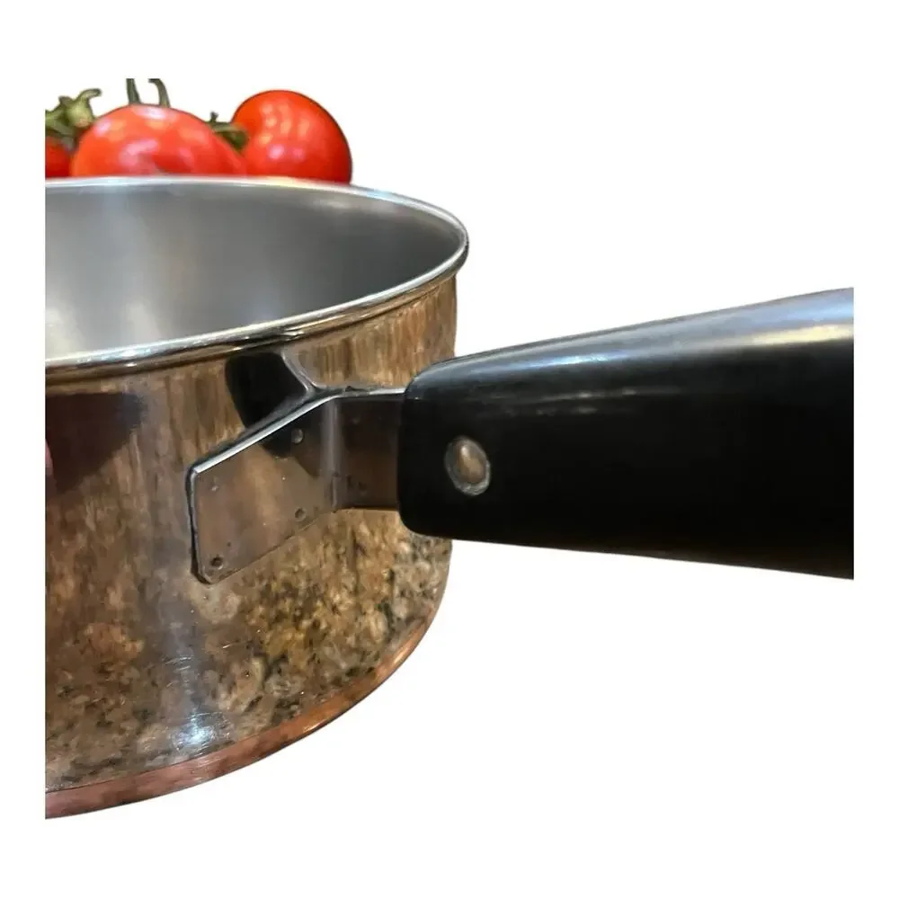 Vintage Revere Ware 2.0 QT Quart Sauce Pan‎ Copper Clad Bottom w/Lid Clinton, IL